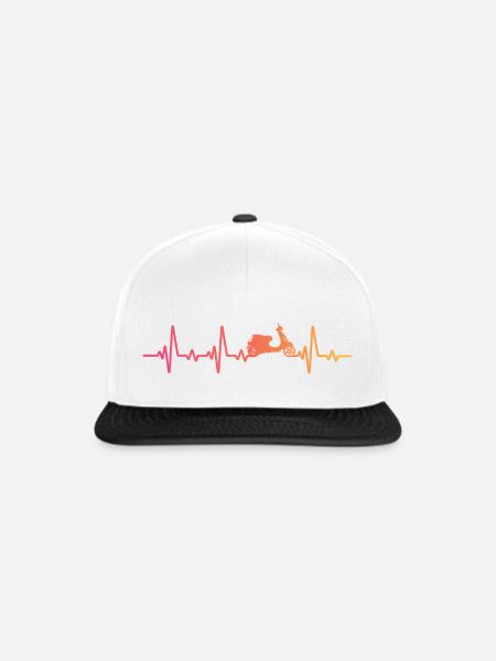 Moped Sunset Heartbeat Mofa Scooter - Snapback Cap - Weiß/Schwarz