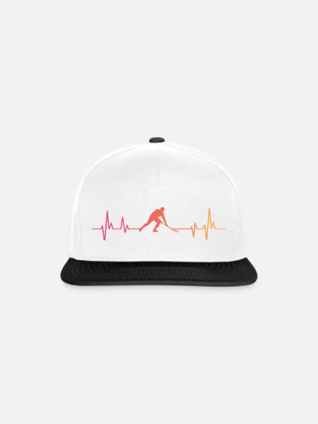 Feldhockey, Sonnenuntergangsherzschlag, Feldhockey - Snapback Cap - Weiß/Schwarz