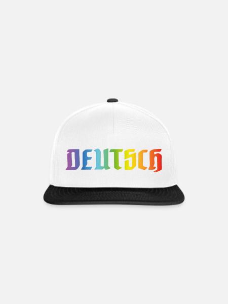 DEUTSCH PRIDE - Snapback Cap - Weiß/Schwarz