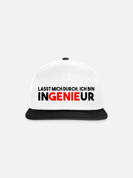 Genie Ingenieur - Snapback Cap - Weiß/Schwarz