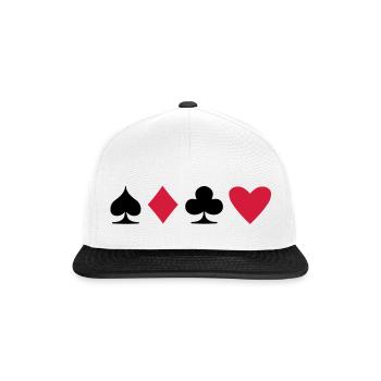 Poker Suit - Snapback Cap - white/black - Front