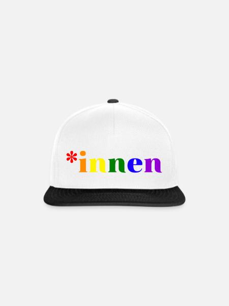 *innen Gendern - Snapback Cap - Weiß/Schwarz