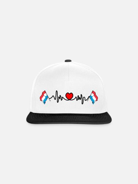 Herzfrequenz-Cardio für Luxemburg - Snapback Cap - Weiß/Schwarz
