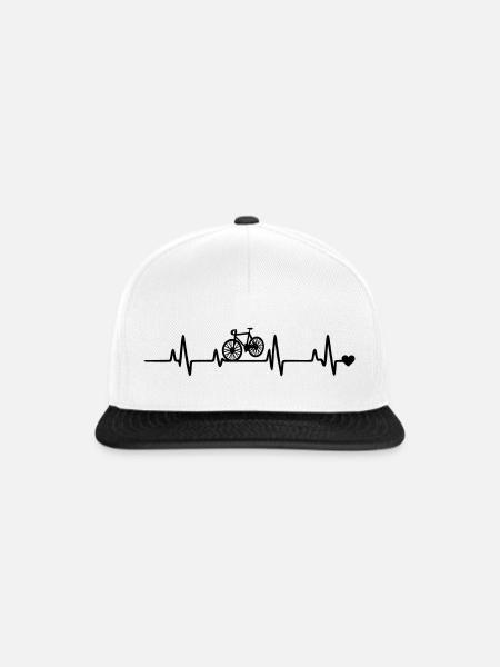Fahrrad Herzschlag - Snapback Cap - Weiß/Schwarz