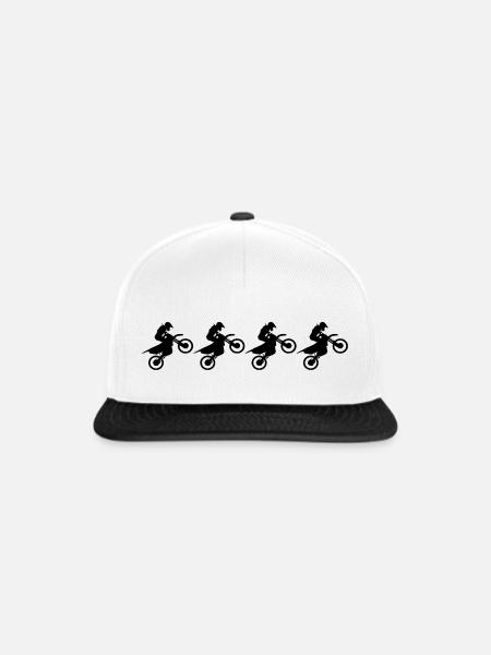 Motocross - Snapback Cap - Weiß/Schwarz