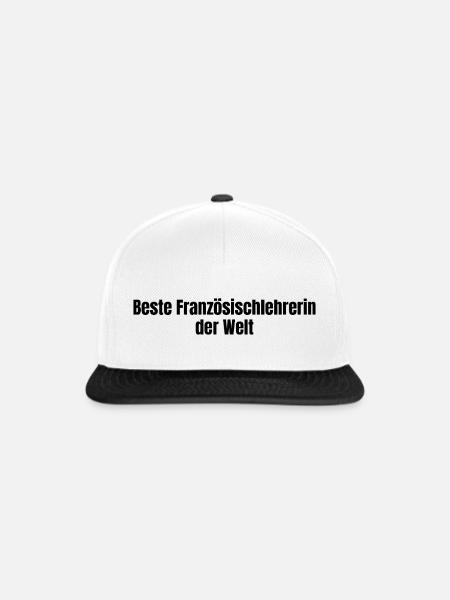 Beste Französischlehrerin der Welt Geschenk - Snapback Cap - Weiß/Schwarz