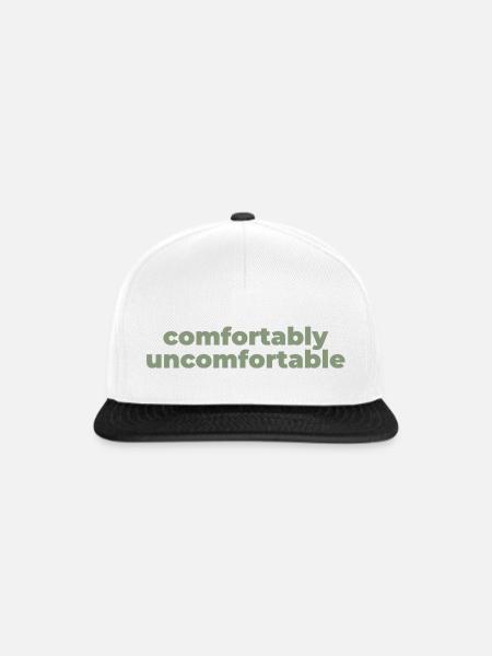 Bequem Ungemütlich Typografie - Snapback Cap - Weiß/Schwarz