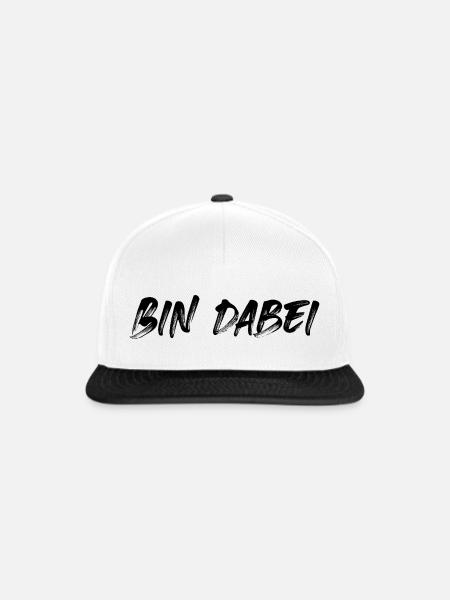 Bin dabei - Snapback Cap - Weiß/Schwarz