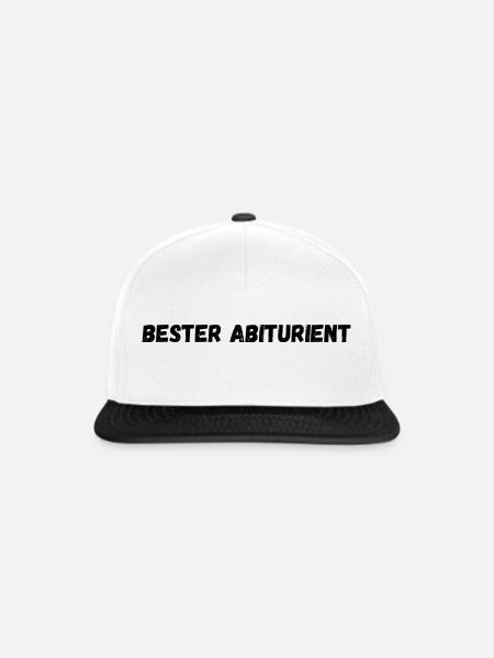 Bester Abiturient - Snapback Cap - Weiß/Schwarz