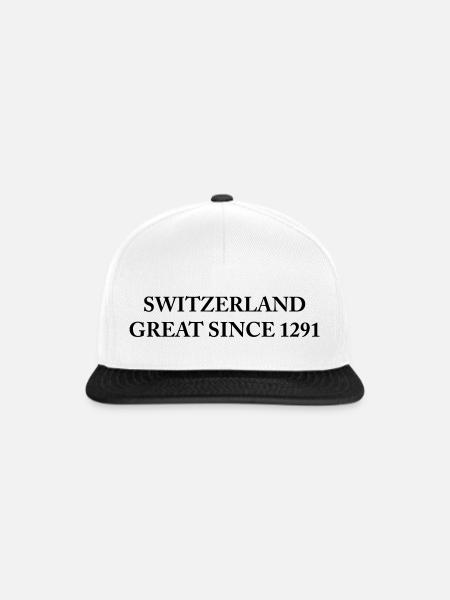 Switzerland Great since 1291 - Snapback Cap - Weiß/Schwarz