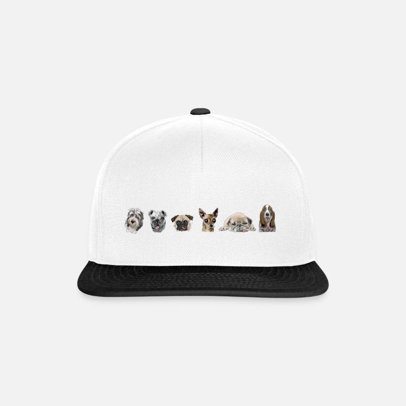 Hunde - Snapback Cap - Weiß/Schwarz