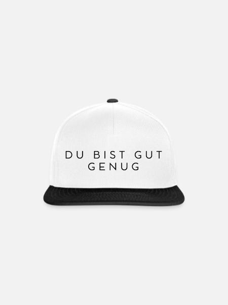 DU BIST GUT GENUG  - Snapback Cap - Weiß/Schwarz
