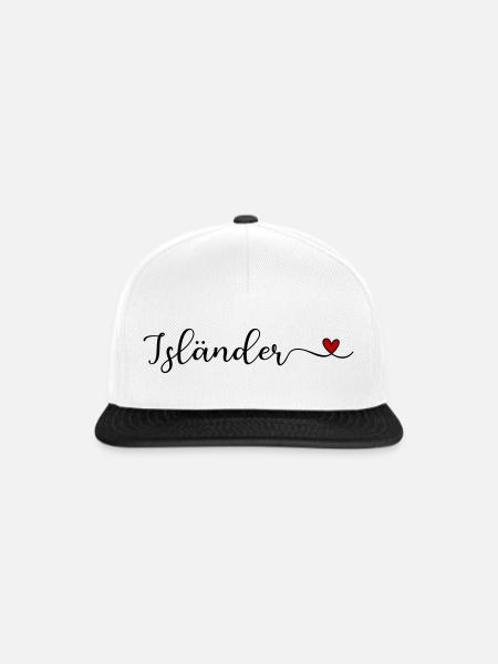 Isländer mit Herz - Snapback Cap - Weiß/Schwarz