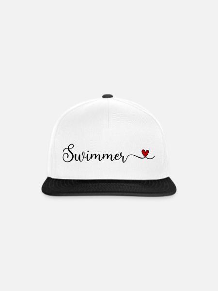 Schwimmer Herz - Snapback Cap - Weiß/Schwarz