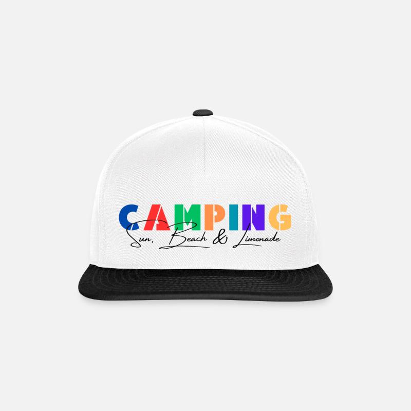 Camping bunt sun beach limo 3 schwarz - Snapback Cap - Weiß/Schwarz