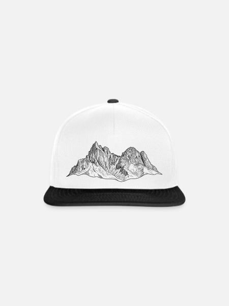 Schlern Massiv Dolomiten Silhouette | Bergsteiger - Snapback Cap - Weiß/Schwarz