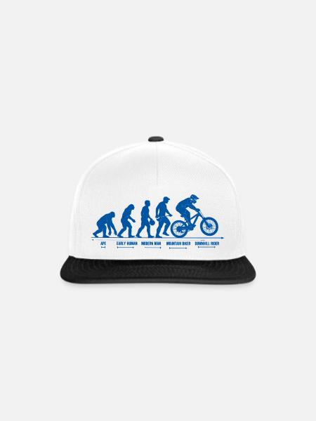 Mountainbike Evolution Downhill MTB Geschenk - Snapback Cap - Weiß/Schwarz