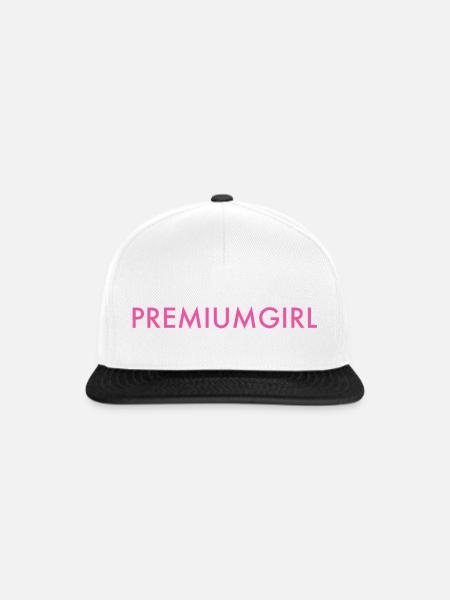 Premiumgirl - Snapback Cap - Weiß/Schwarz
