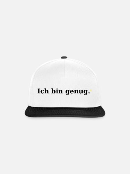 Ich bin genug - Snapback Cap - Weiß/Schwarz