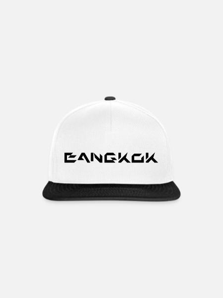 Bangkok schwarz - Snapback Cap - Weiß/Schwarz