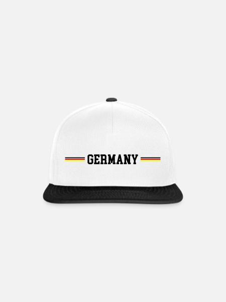 Germany Fahne - Snapback Cap - Weiß/Schwarz