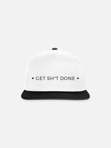 get shit done - Snapback Cap - Weiß/Schwarz