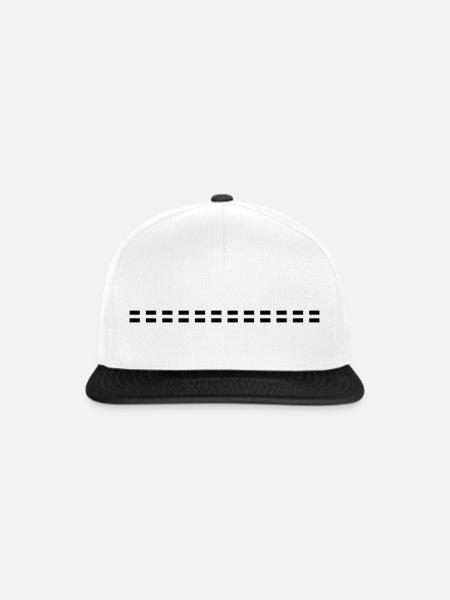 Linie gestrichelt - Snapback Cap - Weiß/Schwarz