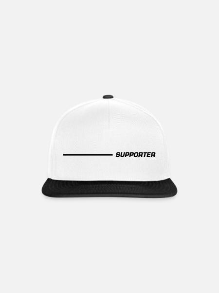 Supporter Schriftzug Linie Schwarz - Snapback Cap - Weiß/Schwarz