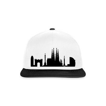 Skyline Barcelona Espagne - Casquette snapback - blanc/noir - Devant