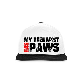 My Therapist Has Paws 4 - Snapback Cap - white/black - Front