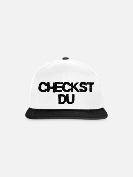 Checkst Du - Jugendwort - Snapback Cap - Weiß/Schwarz