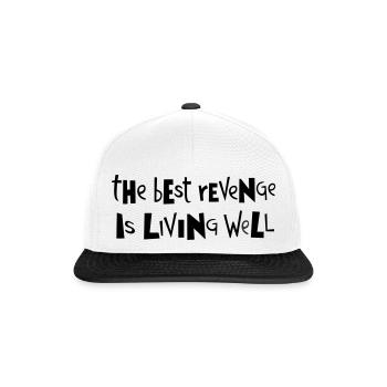 Beste Rache ... von Cean - Snapback Cap - Weiß/Schwarz - Vorne