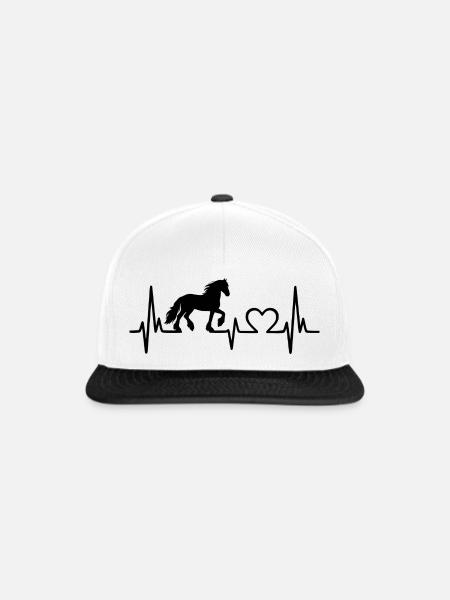 Friesenpferd Friesländer Heartbeat Friesland - Snapback Cap - Weiß/Schwarz
