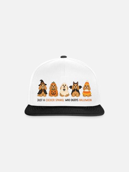 Cocker Spaniel Halloween-Crew - Snapback Cap - Weiß/Schwarz