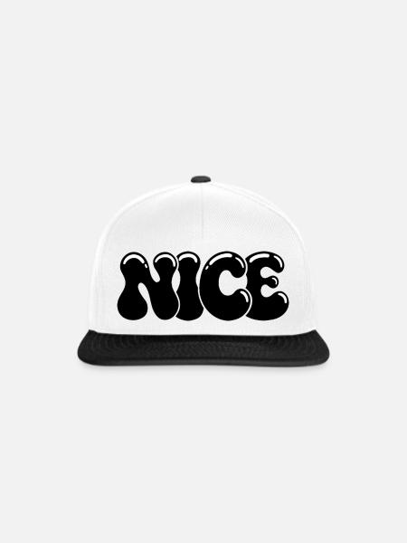 SCHÖNE schwarze glänzende Tippfehlerblasen - Snapback Cap - Weiß/Schwarz