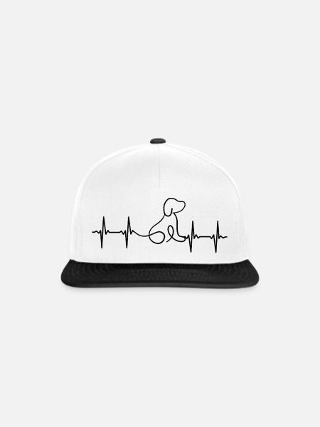 Hund EKG Herzschlag - Snapback Cap - Weiß/Schwarz