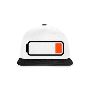 Battery low - Snapback Cap - white/black - Front
