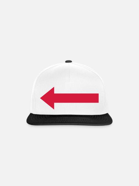 Roter Pfeil nach links - Snapback Cap - Weiß/Schwarz
