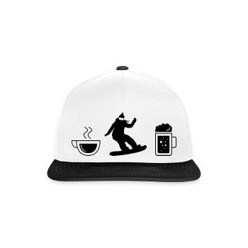 Café bière et snowboard - - Casquette snapback - blanc/noir - Devant