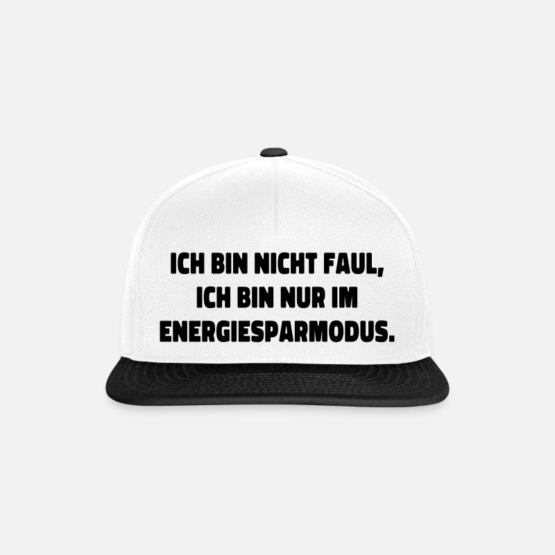 I'm Not Lazy Statement Saying - Snapback Cap - white/black