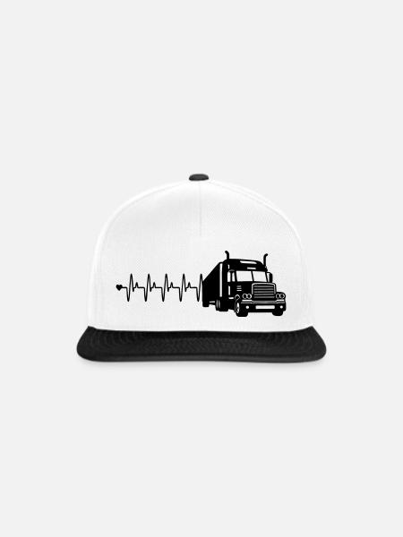 Lkw herzfrequenz - Snapback Cap - Weiß/Schwarz