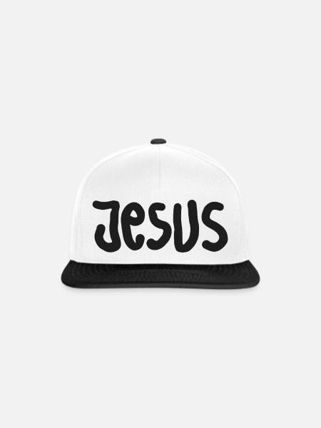Jesus Handlettering TShirt - Snapback Cap - Weiß/Schwarz