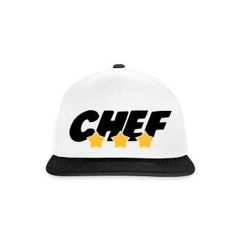 Chef - Cuisine - Patron - Boss - Cooking - Food - Snapback Cap - white/black - Front