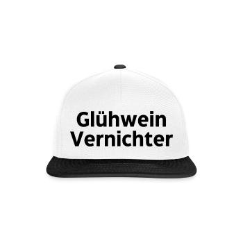Glühwein Vernichter - Snapback Cap - Weiß/Schwarz - Vorne