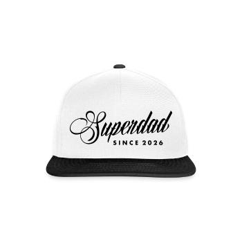 Superdad Papa Père 2026 Bébé - Casquette snapback - blanc/noir - Devant