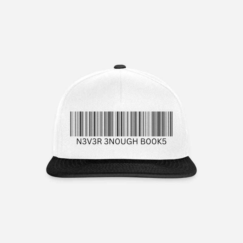 Never Enough Books – Bücherliebe im Barcode-Design - Snapback Cap - Weiß/Schwarz