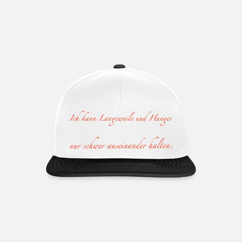 Boredom and hunger - Snapback Cap - white/black