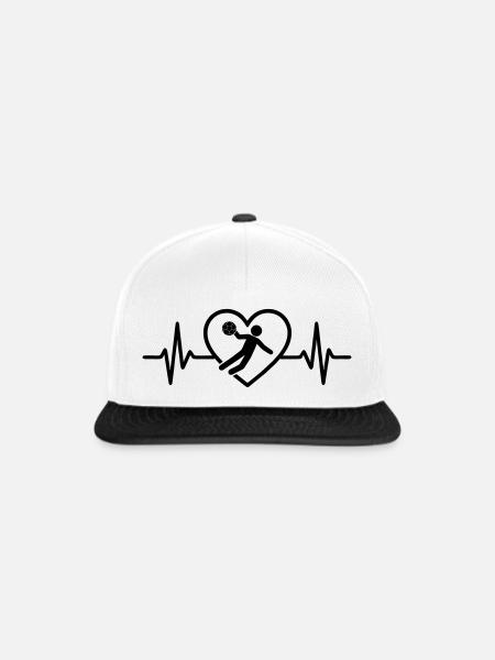 Handball Herz - Snapback Cap - Weiß/Schwarz
