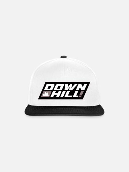 Downhill Bergtrail Logo - Snapback Cap - Weiß/Schwarz