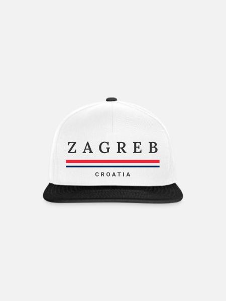 Stadt Zagreb, Kroatien - Snapback Cap - Weiß/Schwarz
